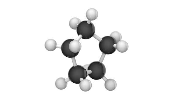 Strukturchemische Formel Und Molekulare Struktur Von Cyclopentan Pentamethylen Formel C5H10 — Stockvideo