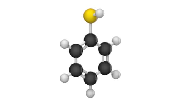 Thiophenol Thiofenol Phenyl Mercaptan C6Sh C6H6S Phsh 화학식을 화합물이다 렌더링 — 비디오