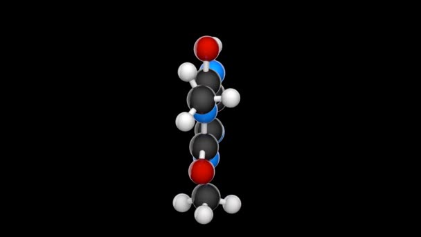 Teofillina Dimetilxantina Utilizzato Terapia Malattie Respiratorie C7H8N4O2 Modello Struttura Chimica — Video Stock