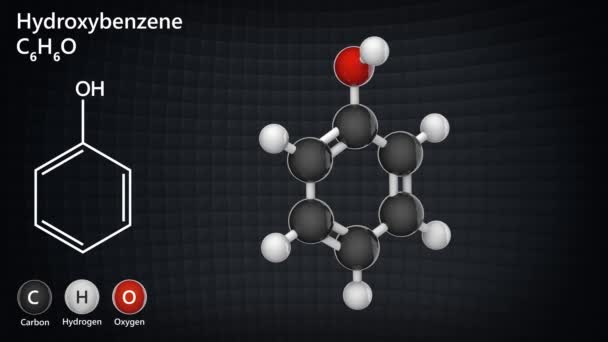 Hydroxybenzeen Carbonzuur Fenylzuur Gebruikt Als Kiemdodend Middel Zeer Giftig Formule — Stockvideo