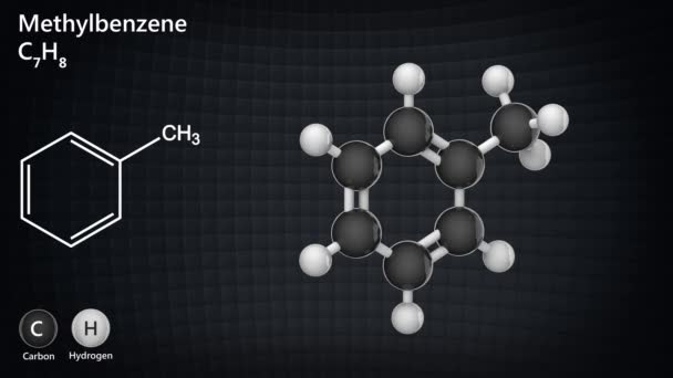 Methylbenzen Fenylmethan Toluen Anisen Široce Používané Průmyslové Rozpouštědlo Vzorec C7H8 — Stock video