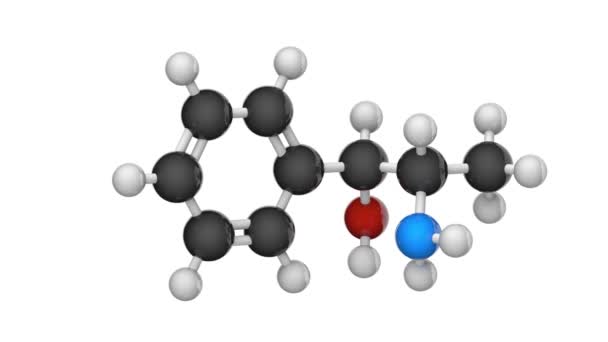 Cathin Norpseudoephedrin Stimulierendes Molekül Formel C9H13No Renderer Nahtlose Schleife Chemische — Stockvideo