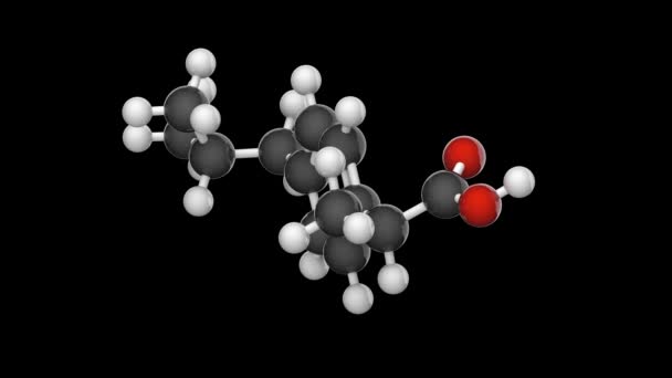 Estructura Molecular Fórmula Química Del Ibuprofeno Ácido Isobutilfenilpropiónico Medicamento Analgésico — Vídeo de stock