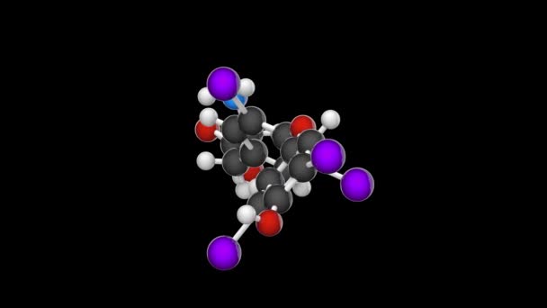 Tiroxina Principale Ormone Derivato Dalla Ghiandola Tiroidea Formula C15H11I4No4 Rendering — Video Stock