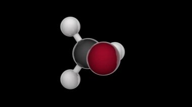 Bromometanın moleküler yapısı (CH3Br) - böcek ilacı, dezenfektan ve toprak sterilantı. 3 boyutlu görüntüleme. Kusursuz döngü. Kimyasal yapı modeli, top ve sopa. RGB + Alpha (Şeffaf) kanalı