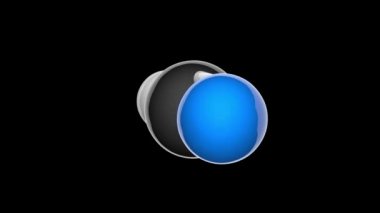 Hidrojen siyanür (formik anamonit, hidrosiyanik asit, Prusik asit, metanenitrile) zehir molekülü. Formül, HCN. 3 boyutlu görüntüleme. Kusursuz döngü. RGB + Alpha (Şeffaf) kanalı