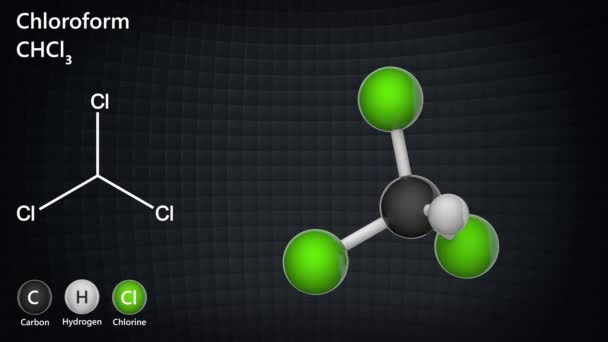 Kloroform Triklorometan Metan Triklorür Metil Triklorür Tcm Formül Chcl3 Boyutlu — Stok video