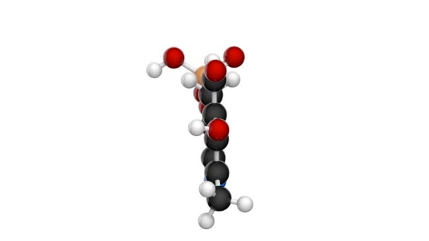 Molecular Structure Vitamin Pyridoxal Phosphate Render Seamless Loop Chemical Structure — Stock Video