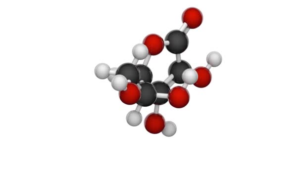 ビタミンCの化学構造 アスコルビン酸 アサンブラートとも呼ばれる フォーミュラ C6H8O6 3Dレンダリング シームレスなループだ 化学構造モデル ボールとスティック — ストック動画