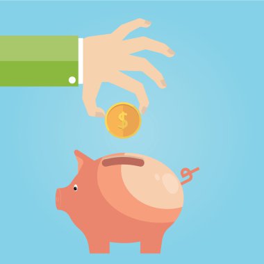 para tasarrufu modern vektör düz çizim