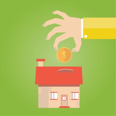 para tasarrufu modern vektör düz çizim