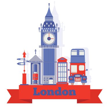 Londra Modern vektör düz çizim