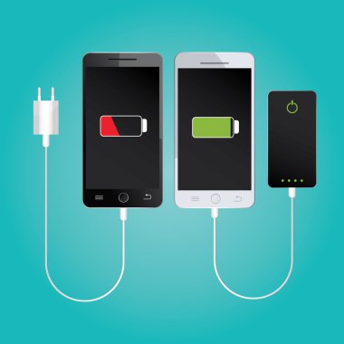 Modern vector illustration of friendly mobile charging clipart