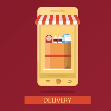 Online alışveriş Modern vektör çizim