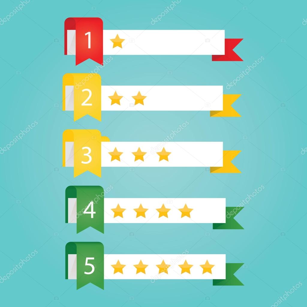 Modern vector illustration of rating service on blue background