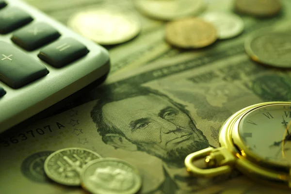Tempo é dinheiro. Tom Verde. Close-up - Imagem stock — Fotografia de Stock