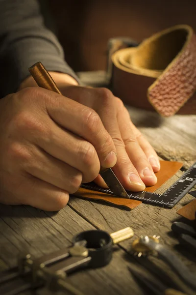 Handgjorda läder - Stock bild — Stockfoto