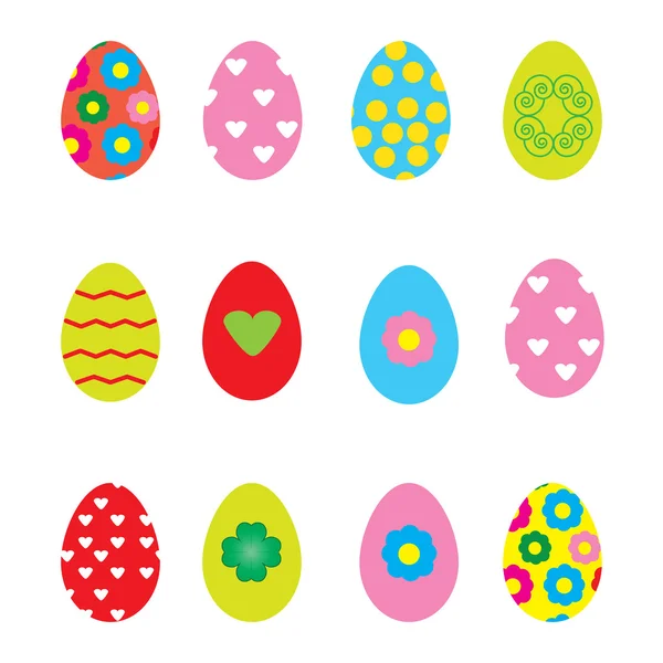 Uovo di Pasqua decorato su sfondo bianco — Vettoriale Stock