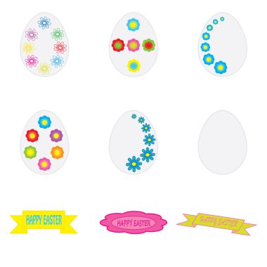 Paskalya yumurtası ve beyaz zemin üzerine yazı