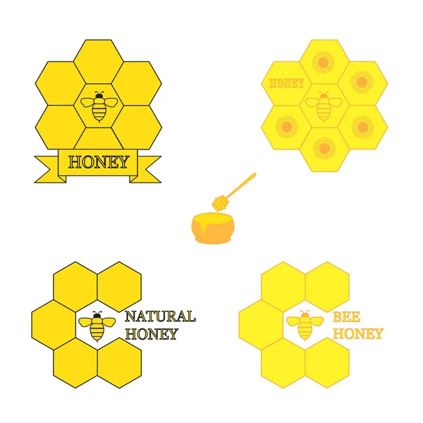 蜂蜜标签集 — 图库矢量图片