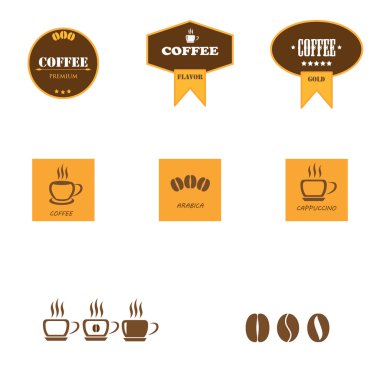 retro kahve etiket kümesi 