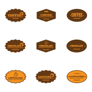 retro kahve etiket kümesi