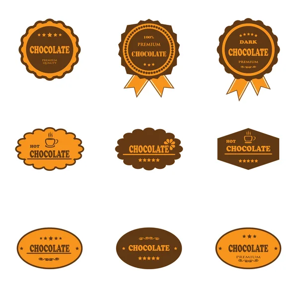 Set of retro chocolate labels — Stock Vector