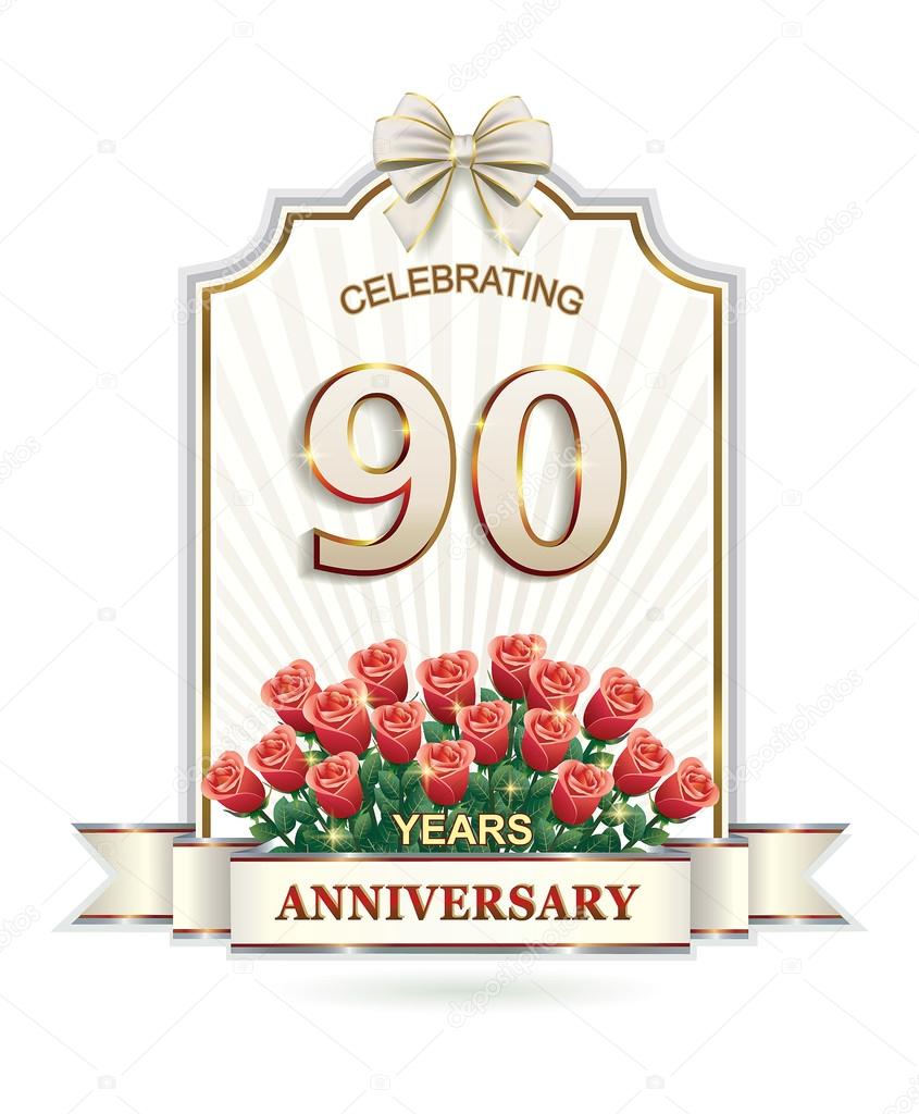 Carte Anniversaire 90 Ans Avec Roses Image Vectorielle Par Seriga C Illustration Carte Anniversaire 90 Ans Avec Roses Image Vectorielle Par Seriga C Illustration