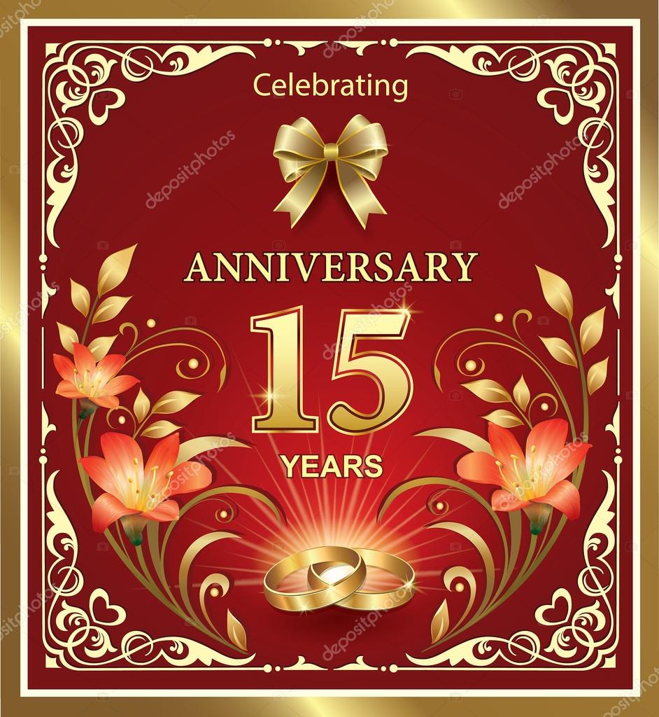  Wedding  Anniversary  15  years   Stock Vector  seriga 82147612