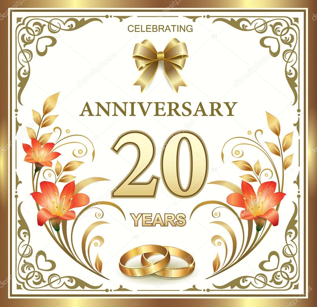  Wedding  Anniversary  20 years  Stock Vector   seriga 82147704
