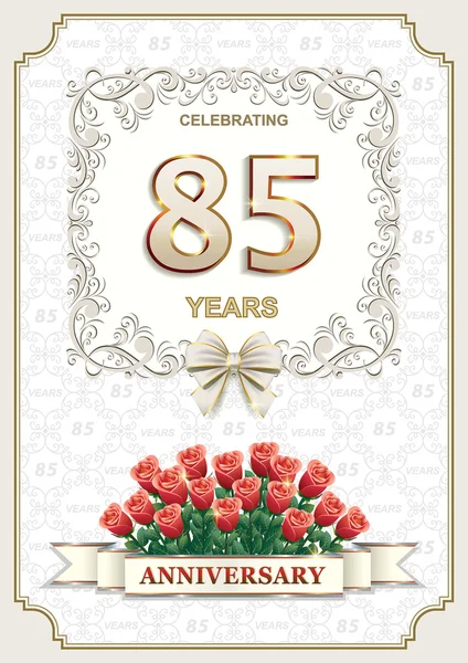 60 Ans Carte D Anniversaire Avec Roses Image Vectorielle Par Seriga C Illustration