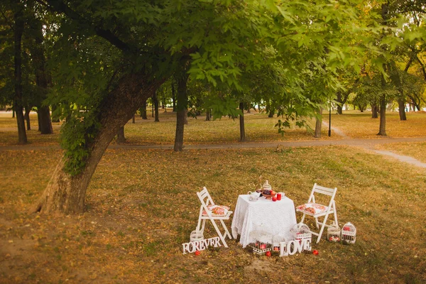 Mooie PhotoBooth in het herfst stadspark — Stockfoto