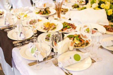 Ziyafet tablo ile farklı gıda catering