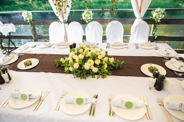 Catering banquet table with different food — Stock Photo, Image