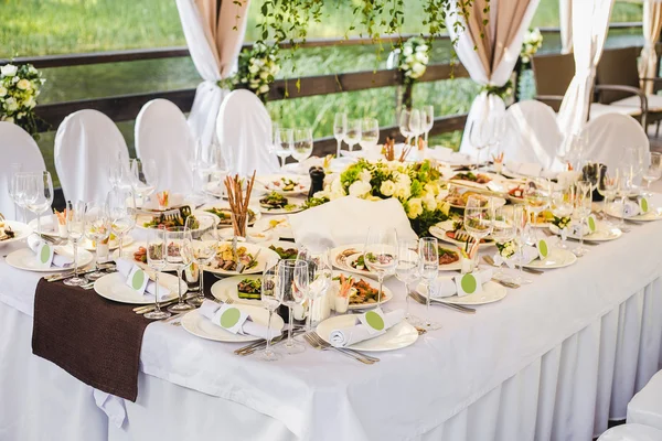 Catering banquet table with different food — Stock Photo, Image