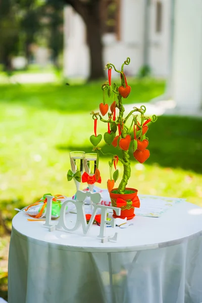 Wedding settings for outdoors celebration — Stock Photo, Image