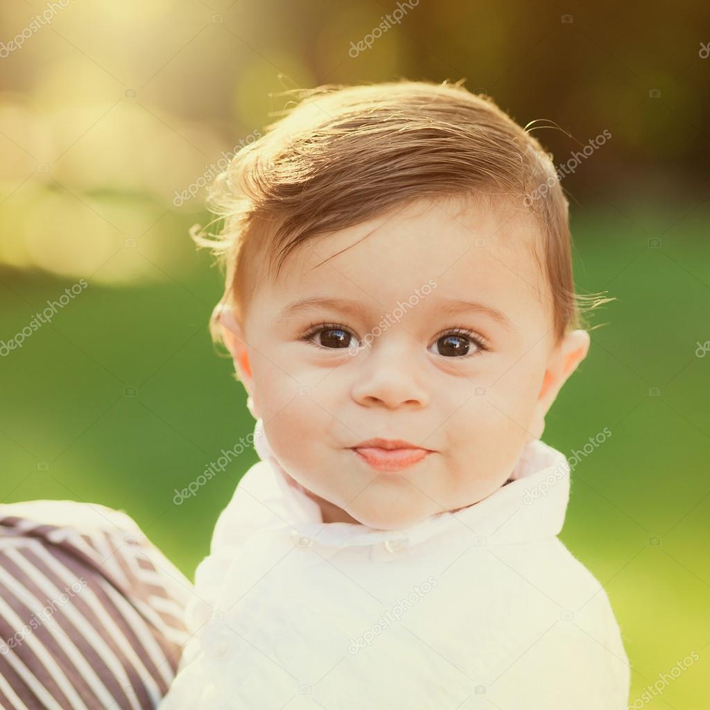 Portrait of beautiful smiling cute baby boy Stock Photo by ...