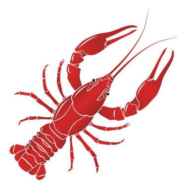 Vector boiled red crayfish, crawfish clipart