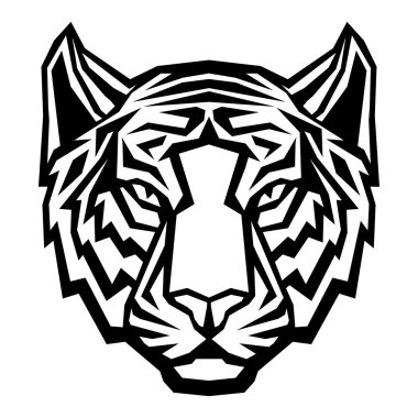 Tiger logo maskot beyaz arka plan üzerinde kafa.