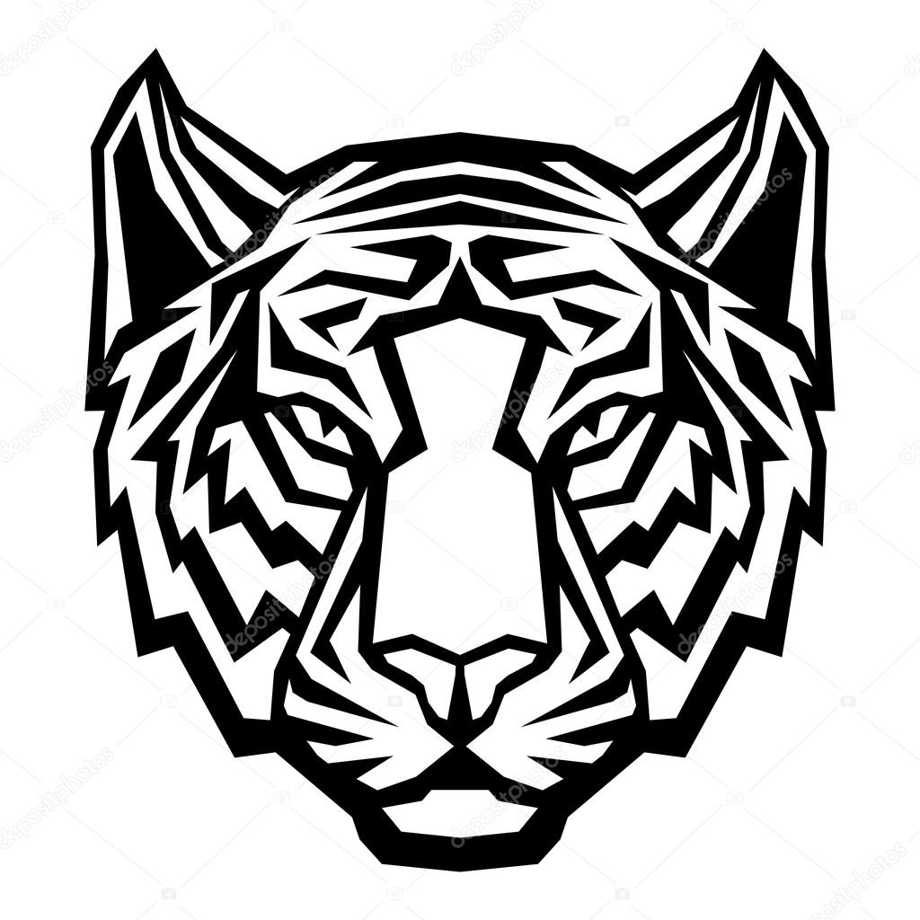 Tiger head logo tribal mascot. Vector isolated illustration