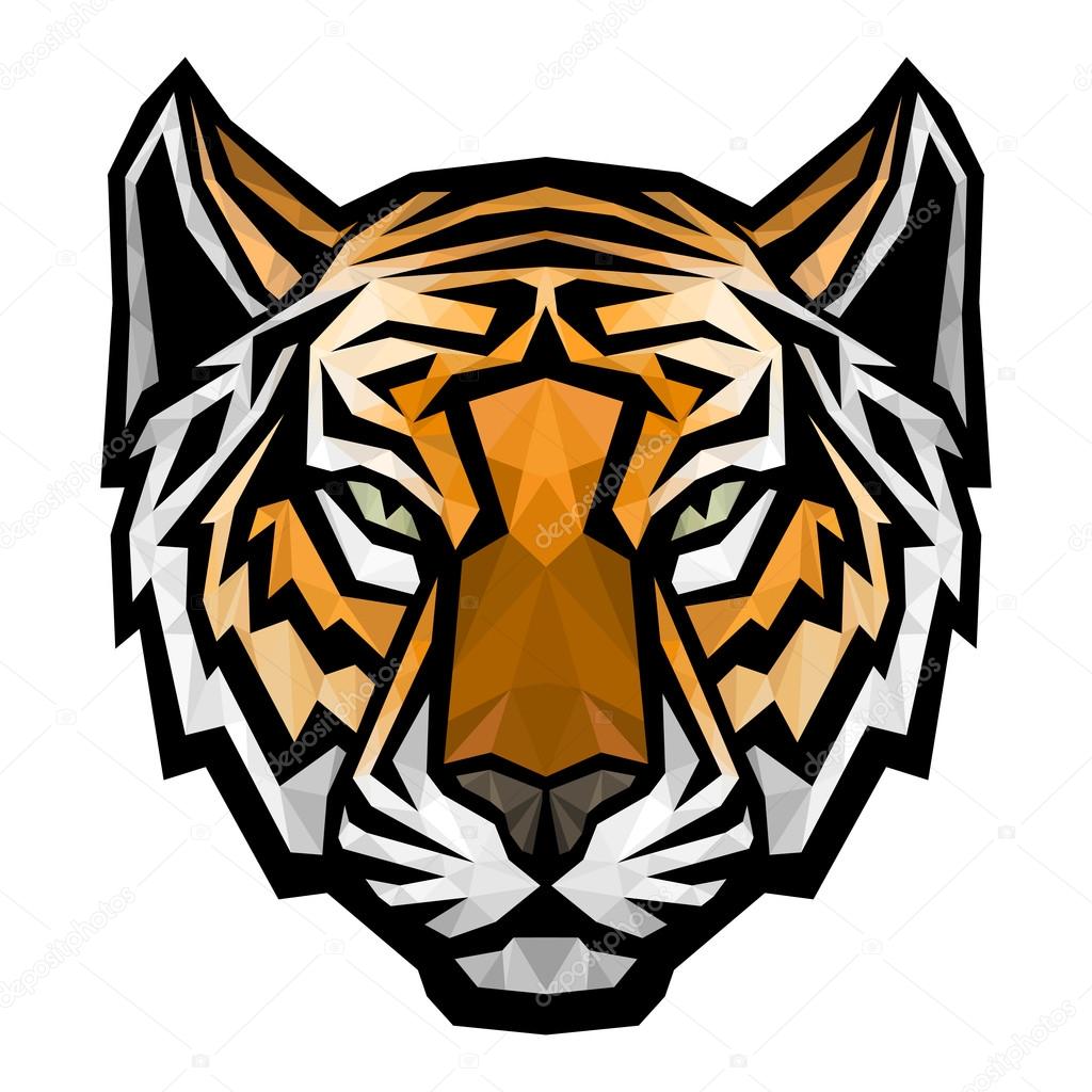 Mascotte tête de tigre logo sur fond blanc Vecteur par ©ulyankin 102227194