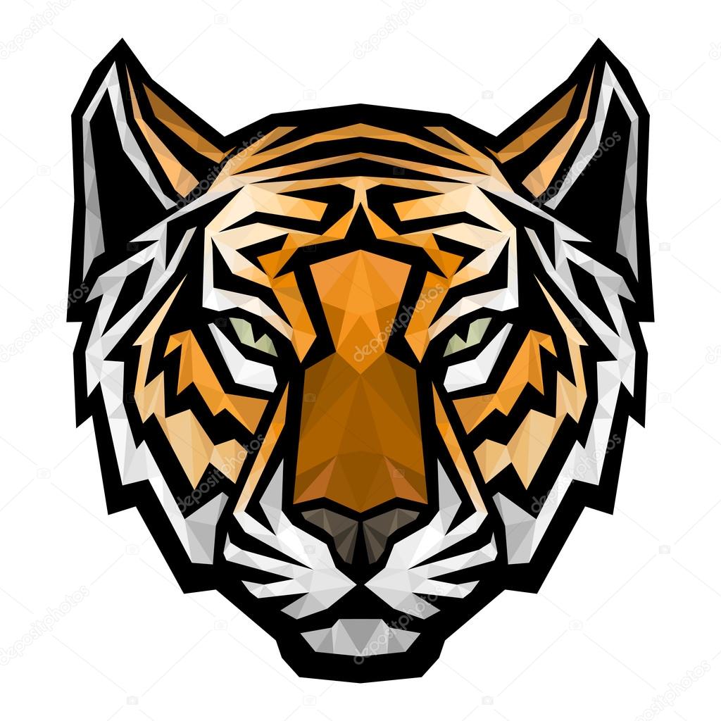 Tiger head logo mascot on white background