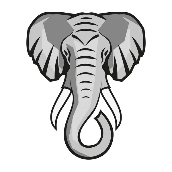 Elefante Cabeça Mascote Logotipo Vetor Ilustração Vetor De Stock