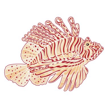 Decorative isolated poison lion fish clipart