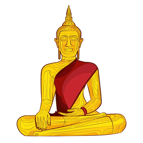 Estatua decorativa de oro buddha — Vector de stock