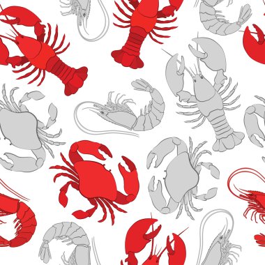 Deniz ürünleri. Istakoz, yengeç ve karides