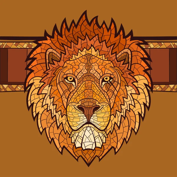 Aslan başı etnik süsleme ile