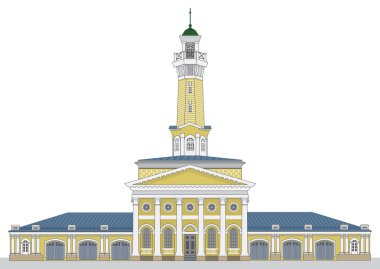 Yangın izle eski kule Kostroma City