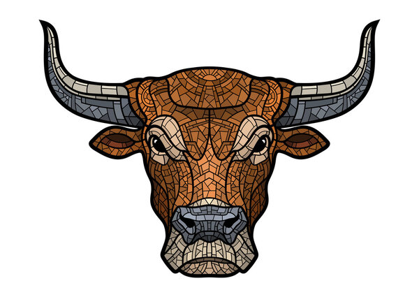 Изолированная иллюстрация головы быка
