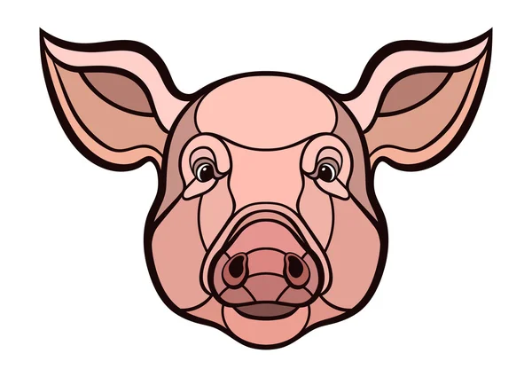 Mascotte testa di maiale — Vettoriale Stock